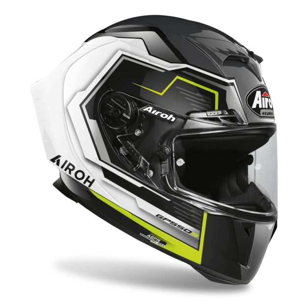 Дорожный шлем Airoh GP 550 S Rush бело - желтый в интернет Магазине Аллигатор Красноярск