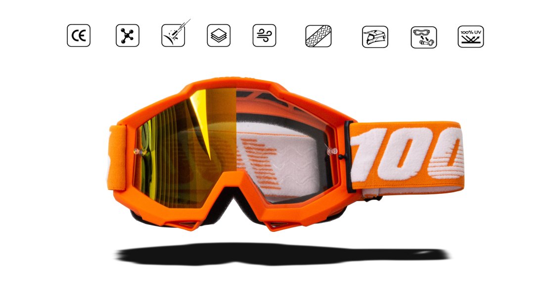 Очки мотокросс 100% orange frame в интернет Магазине Аллигатор Красноярск