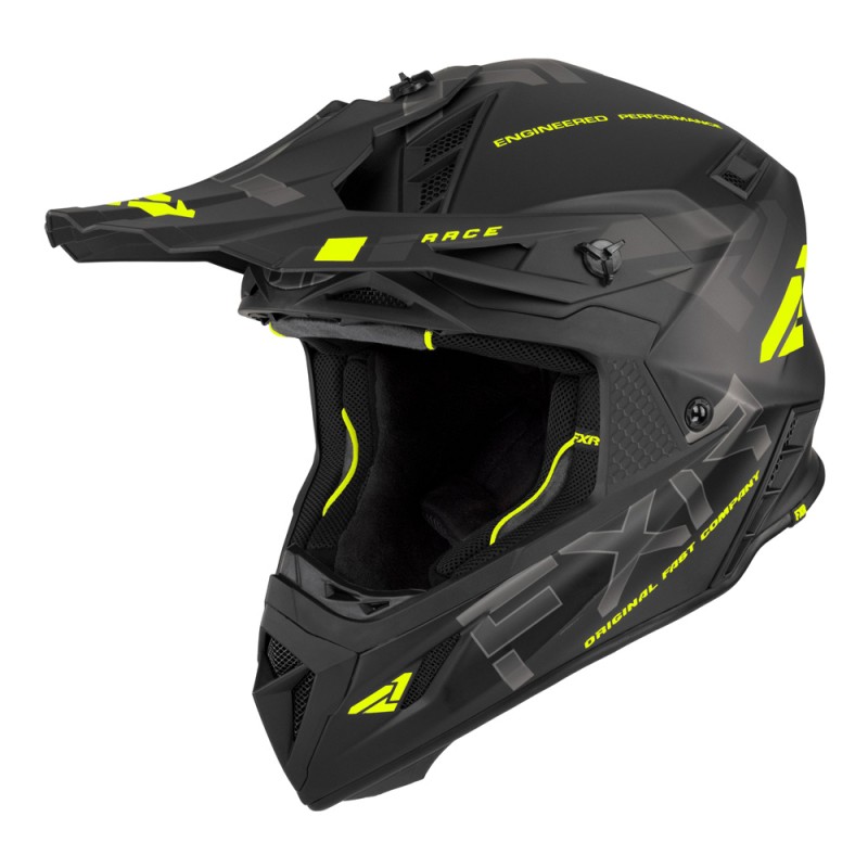 Шлем FXR HELIUM RACE DIV W/ AUTO BUCKLE (Black/Hi Vis) 230664-1065 в интернет Магазине Аллигатор Красноярск