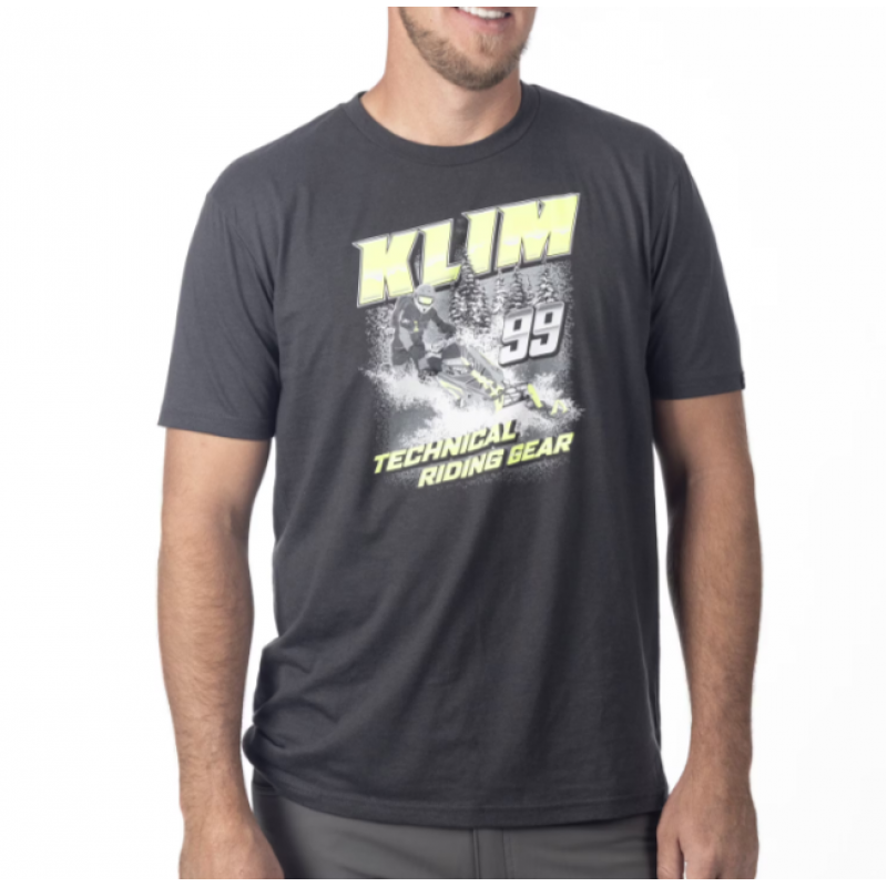 Футболка Klim Speedway Tri-blend Tee Charcoal - Hi-Vis 6758-000-130-491 в интернет Магазине Аллигатор Красноярск