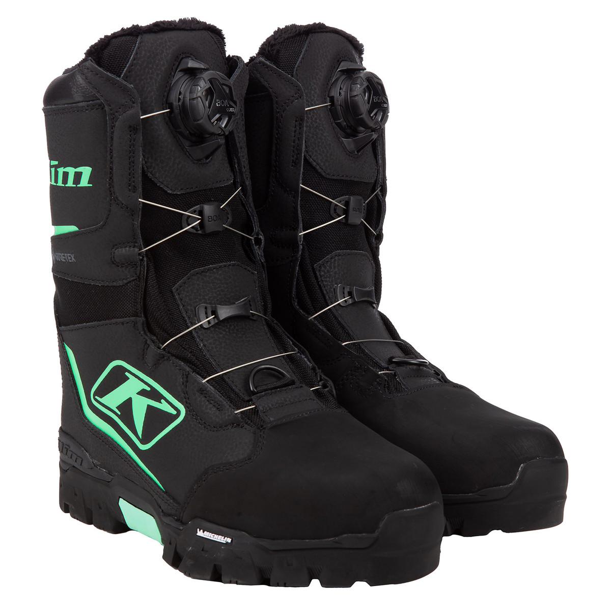 Снегоходные ботинки Klim Aurora GTX BOA  Black - Wintermint 3390-002-007-013 в интернет Магазине Аллигатор Красноярск
