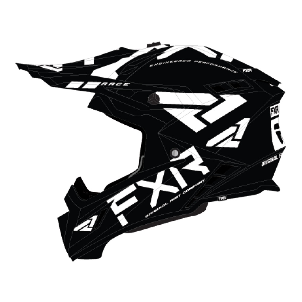 Шлем FXR Helium Race Div (Black/White) 230663-1001 в интернет Магазине Аллигатор Красноярск