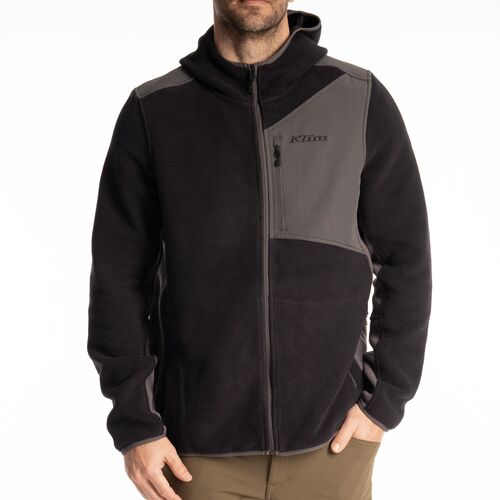 Куртка флисовая с капюшоном Klim Teton Crest Fleece Hooded Jacket Black - Asphalt 6602-000-130-005 в интернет Магазине Аллигатор Красноярск