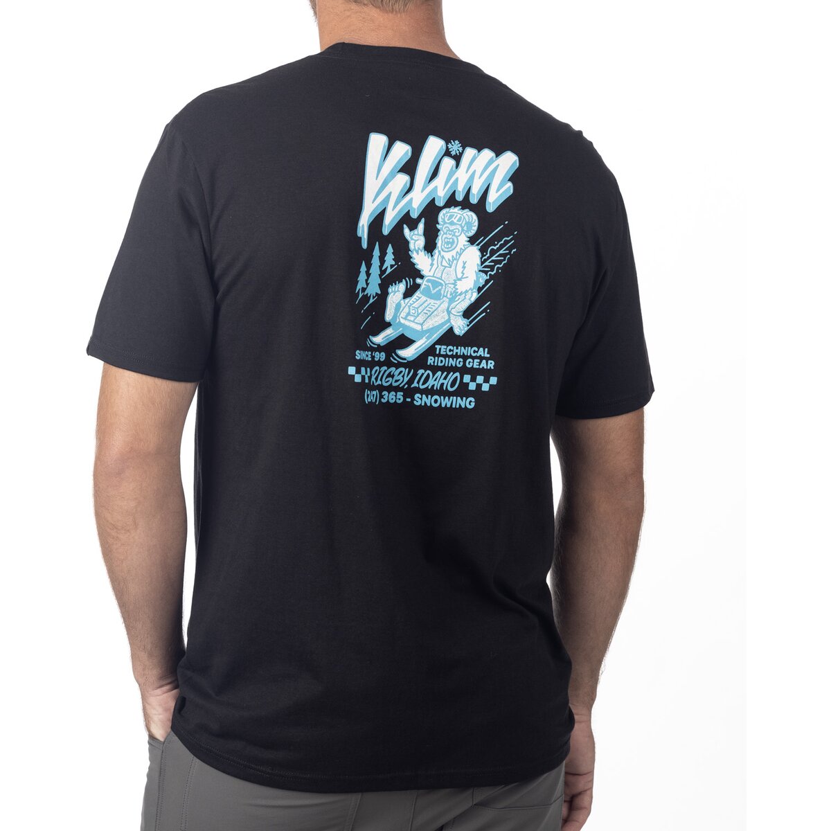 Футболка Klim Powabunga Tri-blend Tee Black - Ice Blue 6757-000-130-044 в интернет Магазине Аллигатор Красноярск